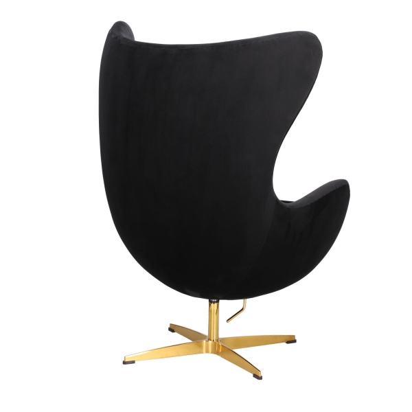 Fotel Jajo Velvet czarne/ złota podstawa - D2 DESIGN