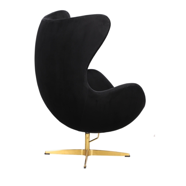 Fotel Jajo Velvet czarne/ złota podstawa - D2 DESIGN