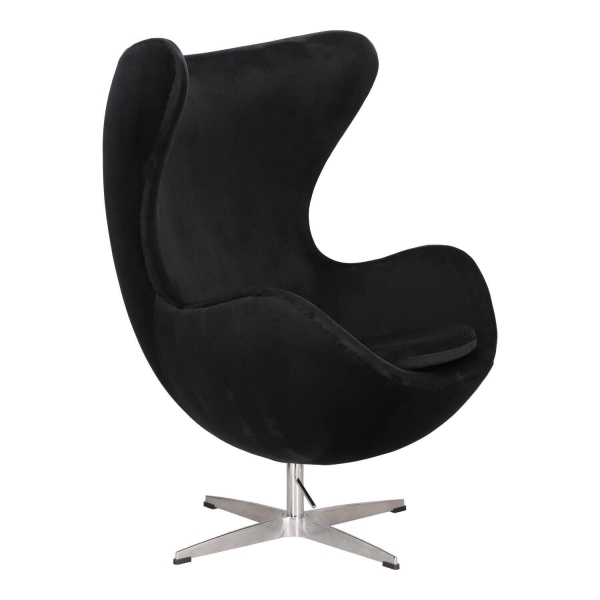 Fotel Jajo Velvet czarne/ srebrna podstawa - D2 DESIGN