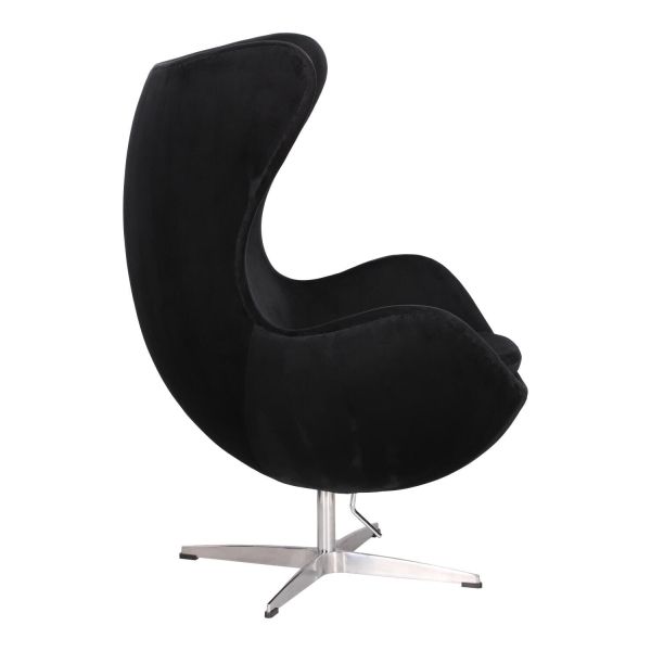 Fotel Jajo Velvet czarne/ srebrna podstawa - D2 DESIGN