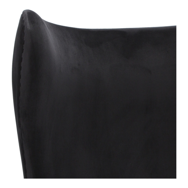 Fotel Jajo Velvet czarne/ srebrna podstawa - D2 DESIGN