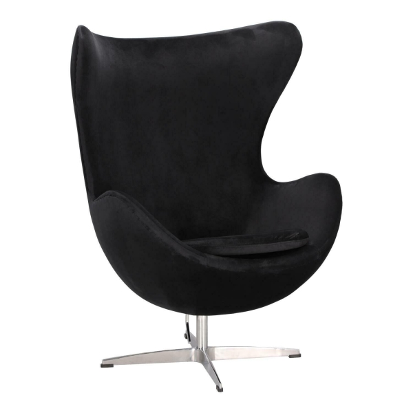 Fotel Jajo Velvet czarne/ srebrna podstawa - D2 DESIGN