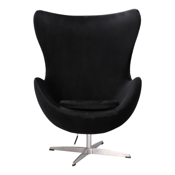 Fotel Jajo Velvet czarne/ srebrna podstawa - D2 DESIGN