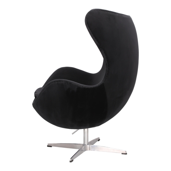 Fotel Jajo Velvet czarne/ srebrna podstawa - D2 DESIGN