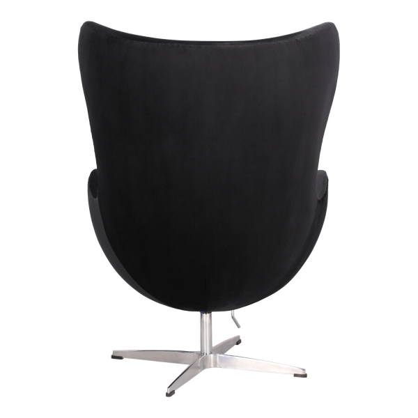 Fotel Jajo Velvet czarne/ srebrna podstawa - D2 DESIGN