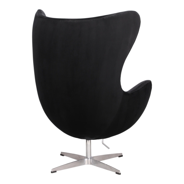 Fotel Jajo Velvet czarne/ srebrna podstawa - D2 DESIGN