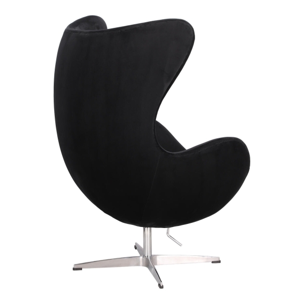 Fotel Jajo Velvet czarne/ srebrna podstawa - D2 DESIGN
