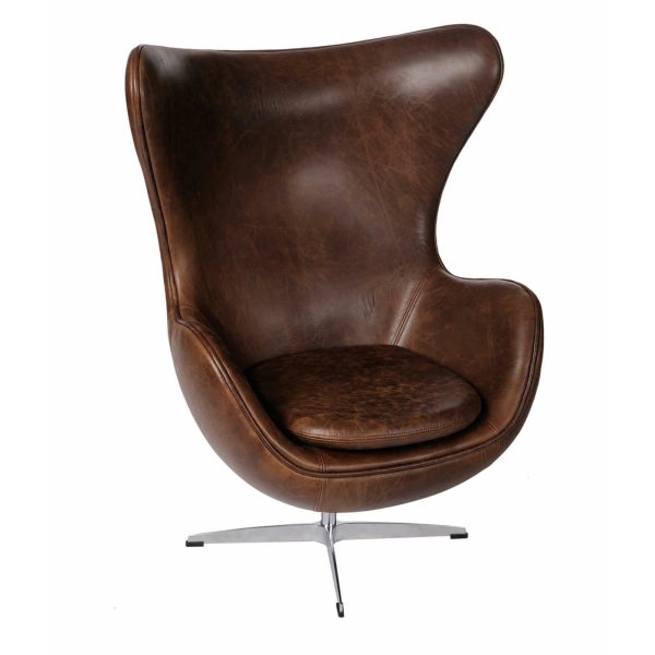 Fotel Jajo brązowy ciemny vintage Premium - D2 DESIGN