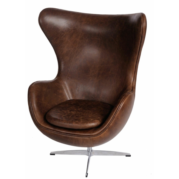 Fotel Jajo brązowy ciemny vintage Premium - D2 DESIGN