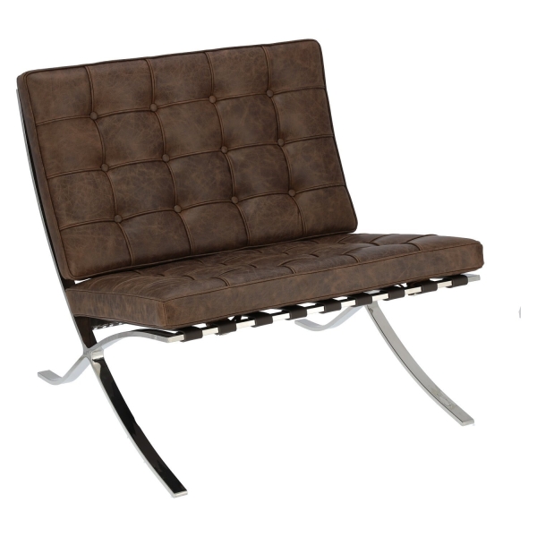 Fotel BA1 brązowy ciemny vintage - D2 DESIGN