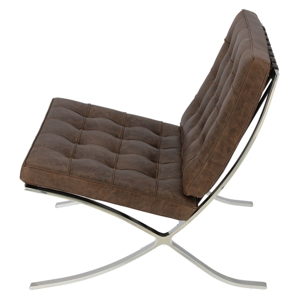 Fotel BA1 brązowy ciemny vintage - D2 DESIGN