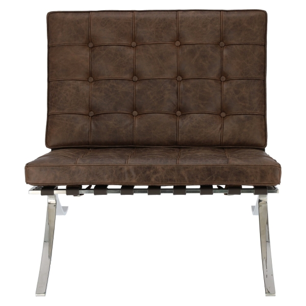 Fotel BA1 brązowy ciemny vintage - D2 DESIGN