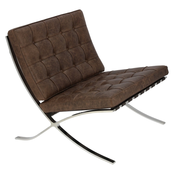 Fotel BA1 brązowy ciemny vintage - D2 DESIGN