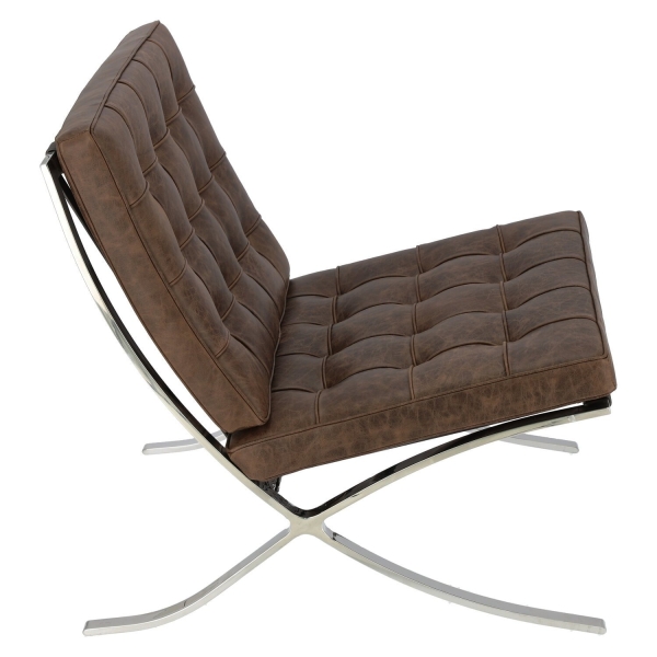 Fotel BA1 brązowy ciemny vintage - D2 DESIGN