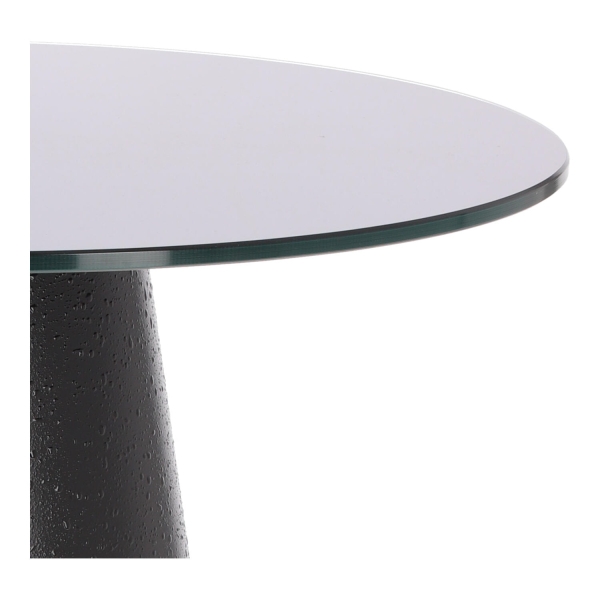 Stolik kawowy Soleilo szklany okrągły 60cm czarny - Intesi
