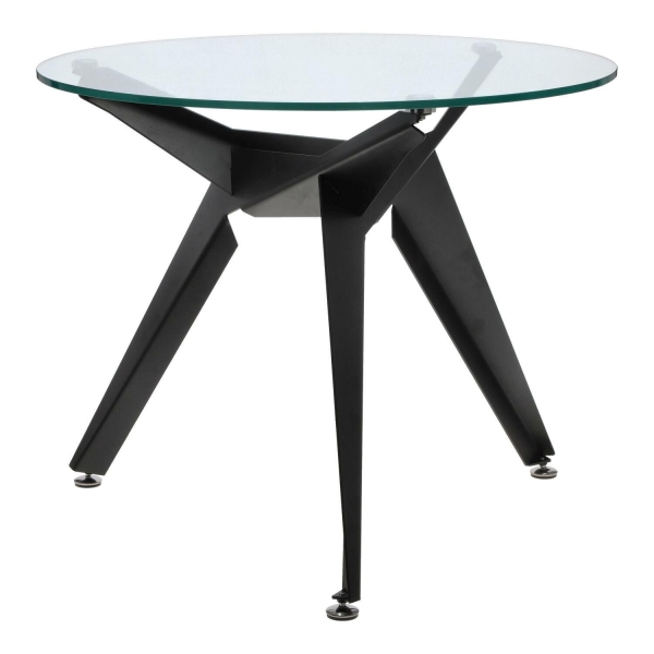 Stół Troy 90cm transparentny/ czarny - Intesi