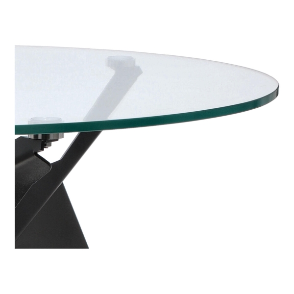 Stół Troy 90cm transparentny/ czarny - Intesi