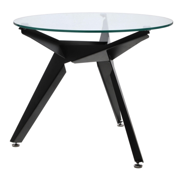 Stół Troy 90cm transparentny/ czarny - Intesi