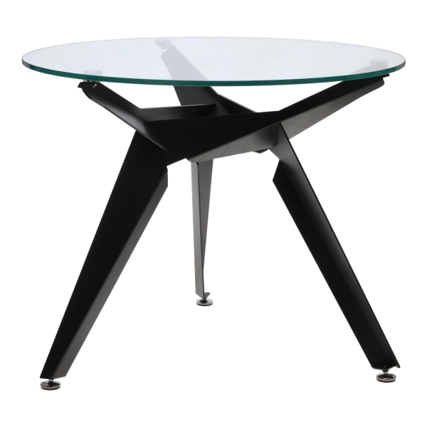 Stół Troy 90cm transparentny/ czarny - Intesi