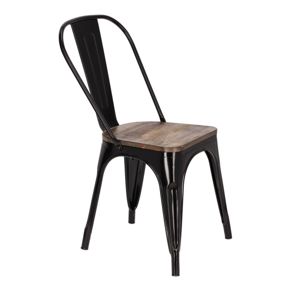 Krzesło Paris Wood czarne sosna orzech - D2 DESIGN