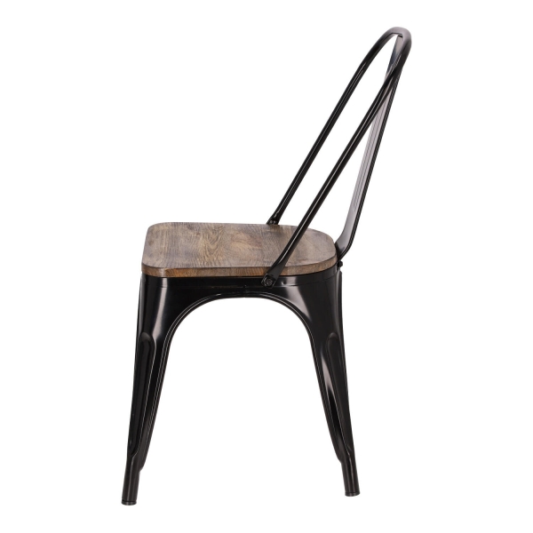 Krzesło Paris Wood czarne sosna orzech - D2 DESIGN