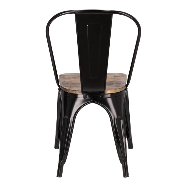 Krzesło Paris Wood czarne sosna orzech - D2 DESIGN