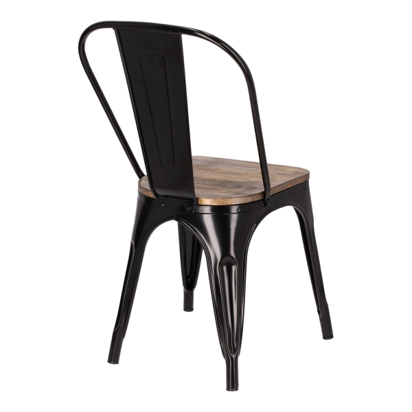 Krzesło Paris Wood czarne sosna orzech - D2 DESIGN