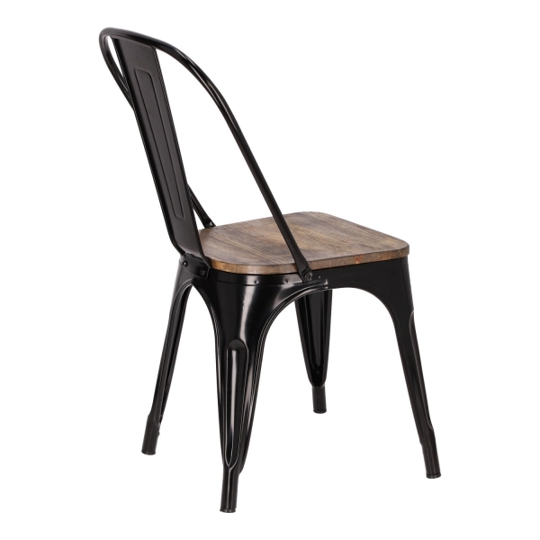 Krzesło Paris Wood czarne sosna orzech - D2 DESIGN