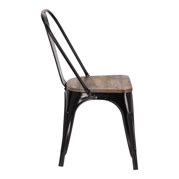 Krzesło Paris Wood czarne sosna orzech - D2 DESIGN