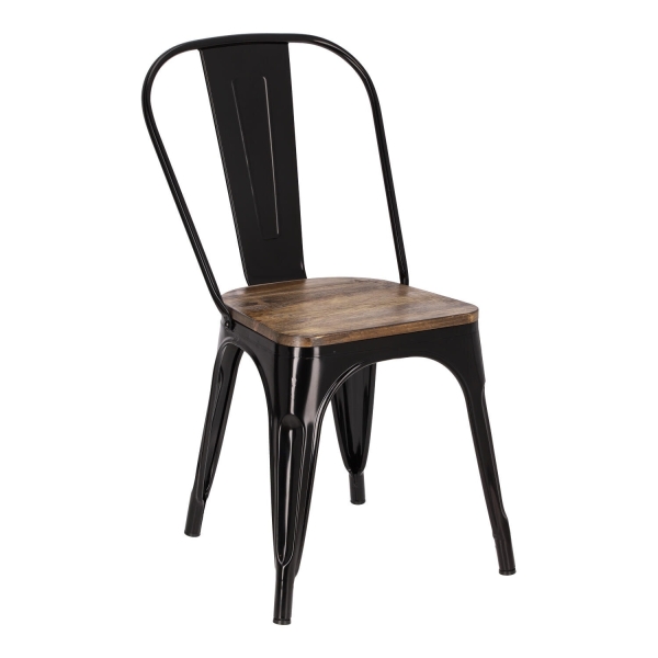 Krzesło Paris Wood czarne sosna orzech - D2 DESIGN