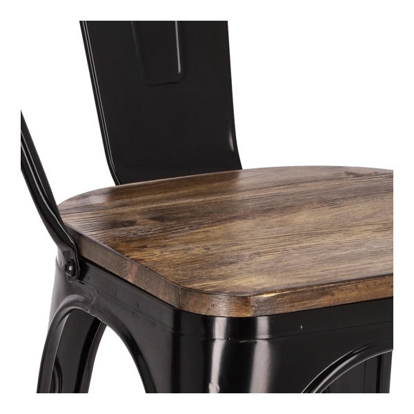Krzesło Paris Wood czarne sosna orzech - D2 DESIGN