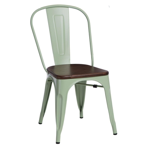 Krzesło Paris Wood zielone sosna orzech - D2 DESIGN