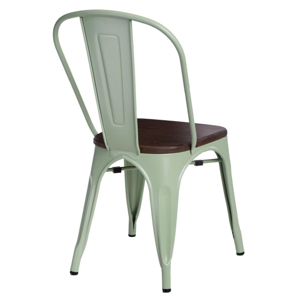 Krzesło Paris Wood zielone sosna orzech - D2 DESIGN