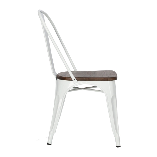 Krzesło Paris Wood białe sosna orzech - D2 DESIGN