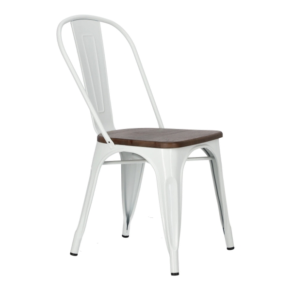 Krzesło Paris Wood białe sosna orzech - D2 DESIGN