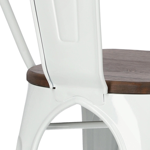 Krzesło Paris Wood białe sosna orzech - D2 DESIGN