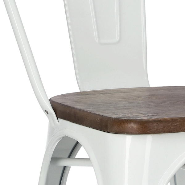 Krzesło Paris Wood białe sosna orzech - D2 DESIGN