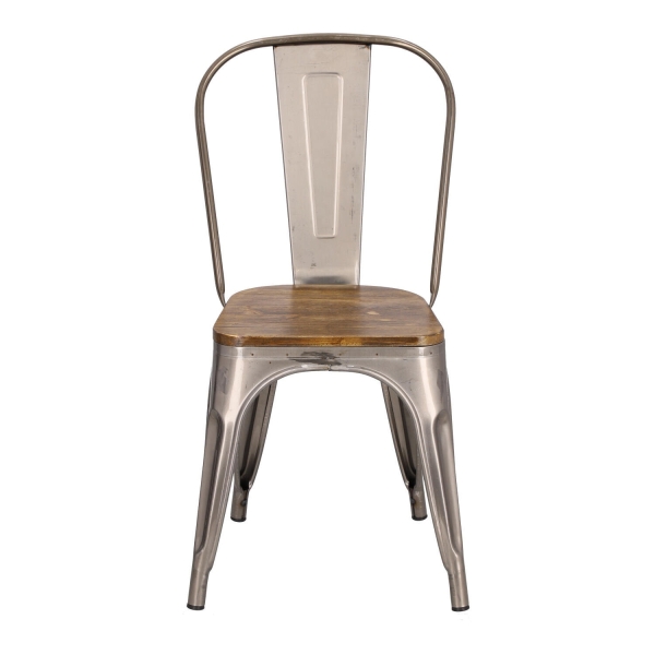 Krzesło Paris Wood metaliczne sosna orzech - D2 DESIGN