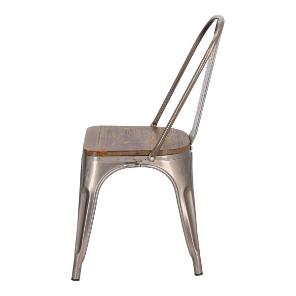 Krzesło Paris Wood metaliczne sosna orzech - D2 DESIGN