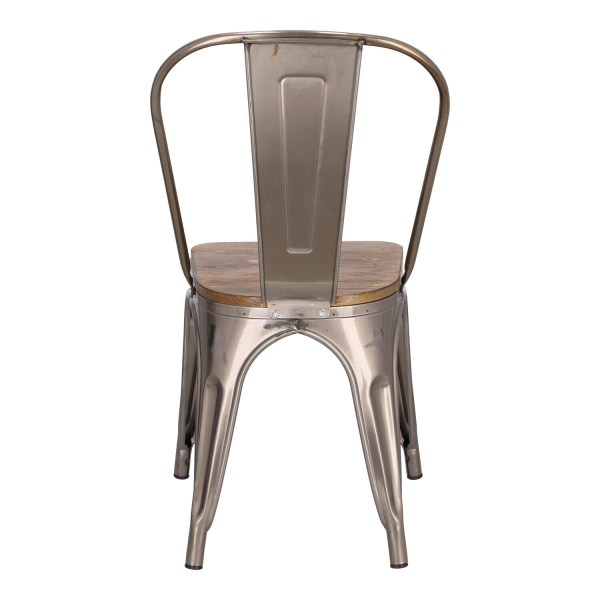 Krzesło Paris Wood metaliczne sosna orzech - D2 DESIGN