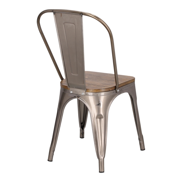 Krzesło Paris Wood metaliczne sosna orzech - D2 DESIGN