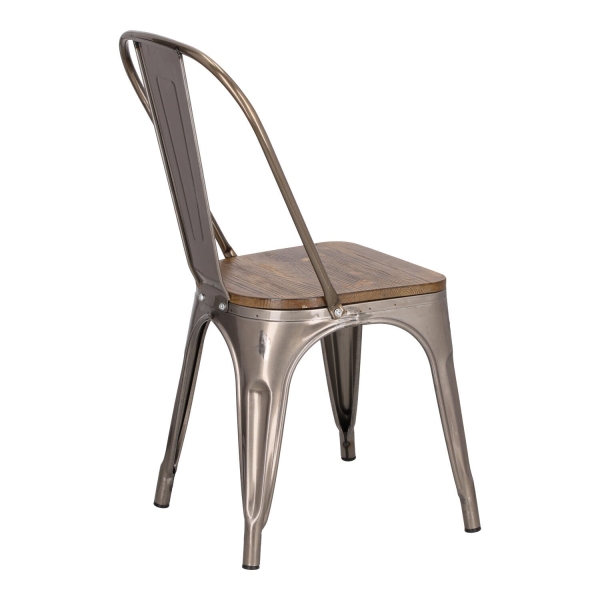 Krzesło Paris Wood metaliczne sosna orzech - D2 DESIGN