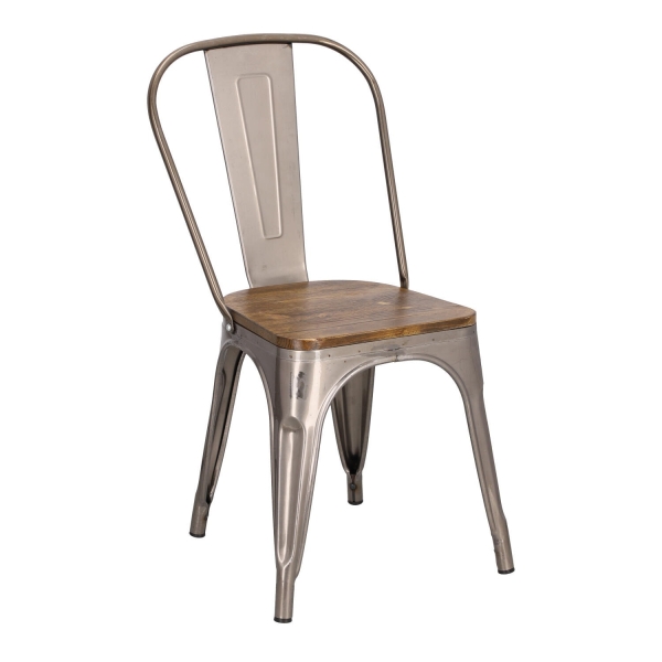 Krzesło Paris Wood metaliczne sosna orzech - D2 DESIGN