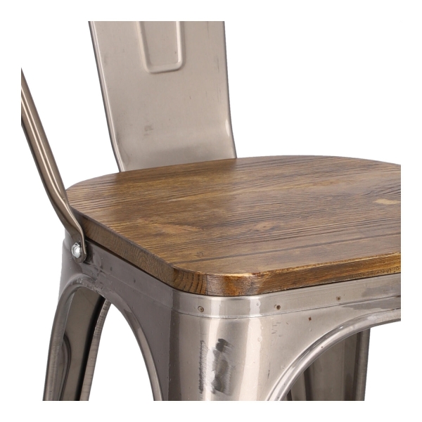 Krzesło Paris Wood metaliczne sosna orzech - D2 DESIGN
