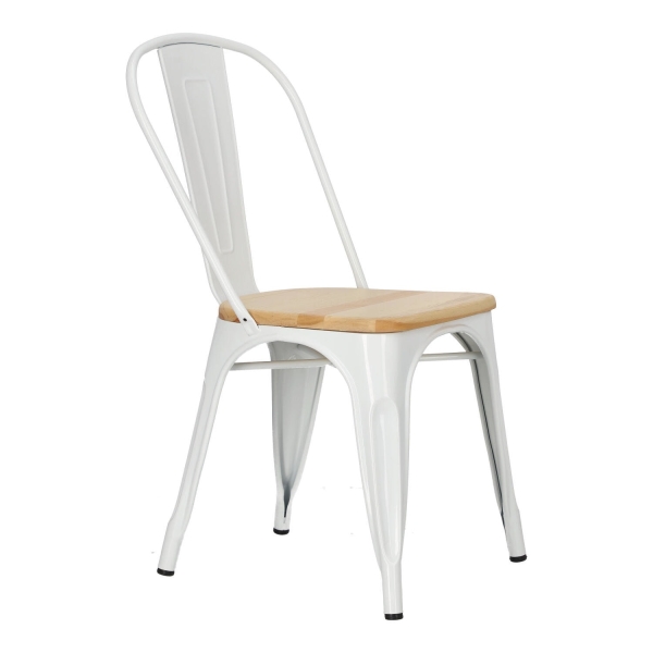 Krzesło Paris Wood białe sosna naturalna - D2 DESIGN