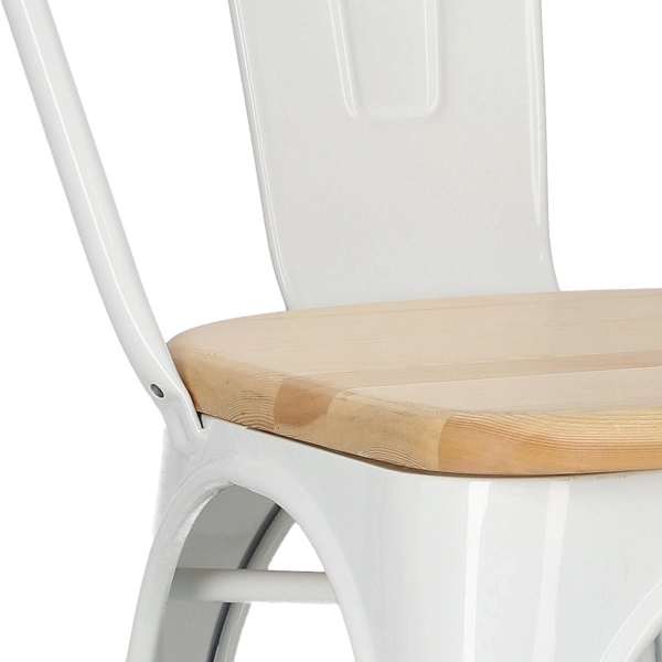 Krzesło Paris Wood białe sosna naturalna - D2 DESIGN