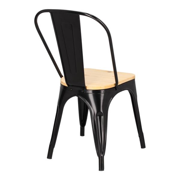 Krzesło Paris Wood czarne sosnanaturalna - D2 DESIGN