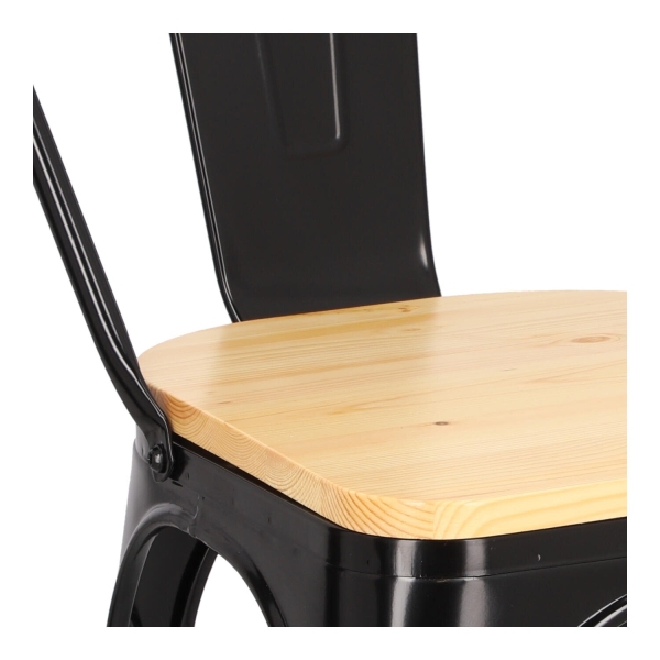 Krzesło Paris Wood czarne sosnanaturalna - D2 DESIGN