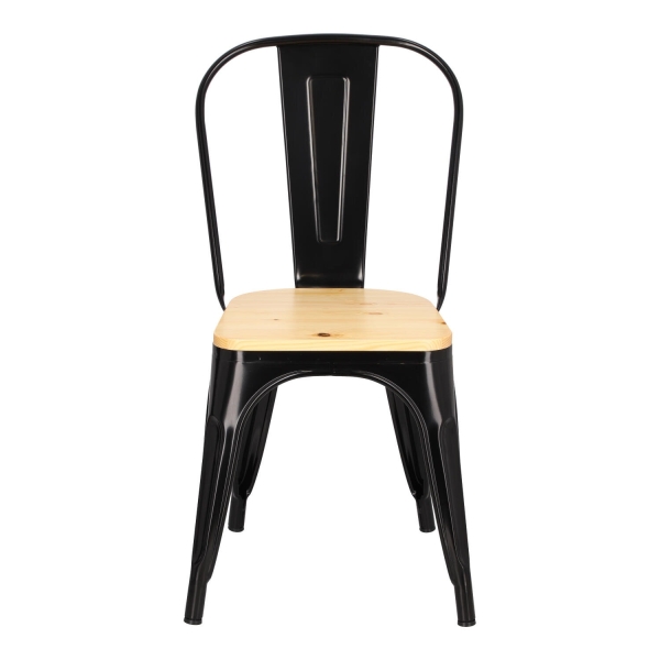 Krzesło Paris Wood czarne sosnanaturalna - D2 DESIGN