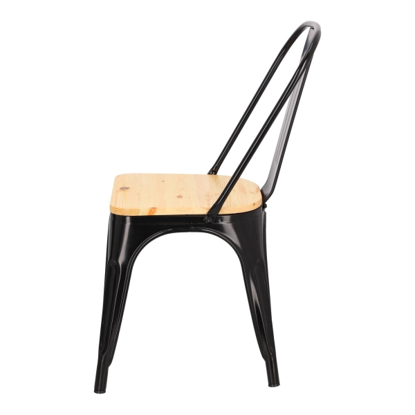 Krzesło Paris Wood czarne sosnanaturalna - D2 DESIGN